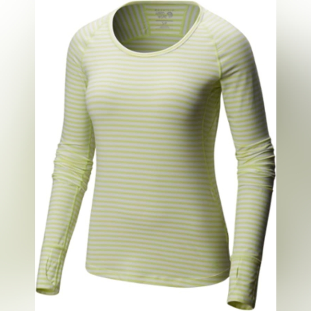 Mountain Hardwear Butterlicious Crew Shirt - Women's Small Yellow And White